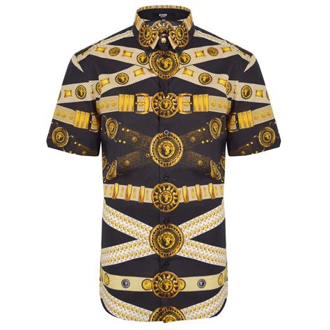 versus versace belt print t-shirt black|versace bracelet men's.